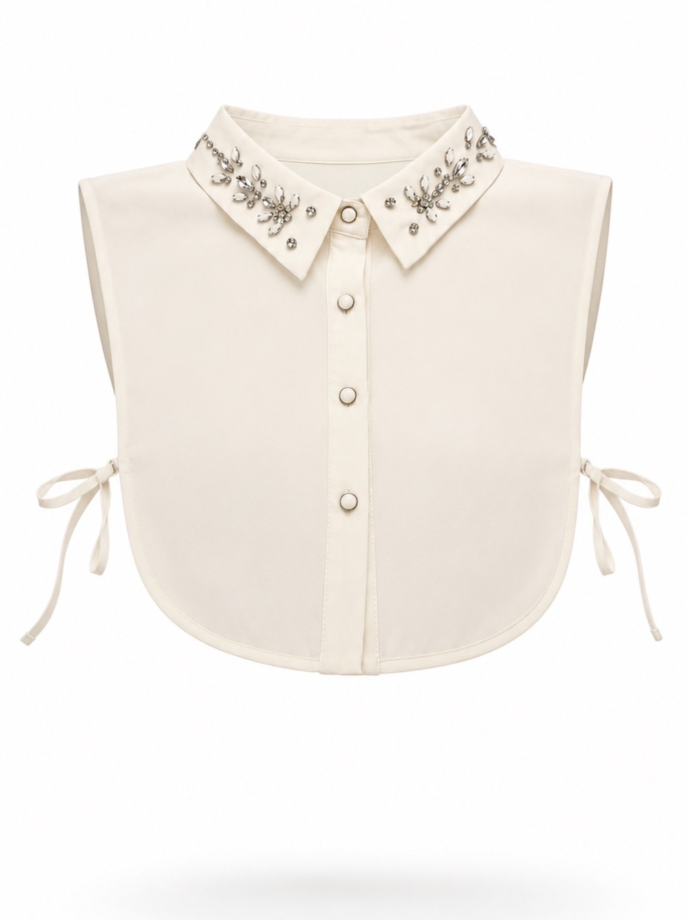 Rhinestone Beaded Fake Collar Women’s Insert in White